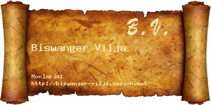 Biswanger Vilja névjegykártya